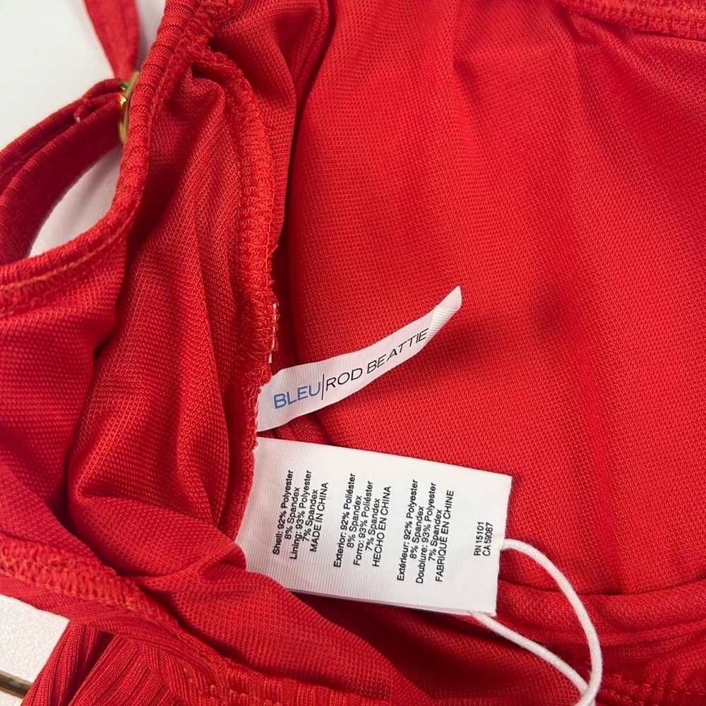 New with tags Bleu by Rob Beattie Red Ribbed Underwire One Piece - Picture 4 of 5
